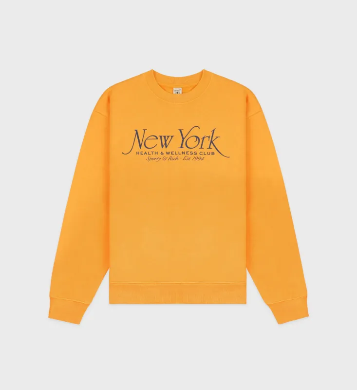 NY 94 Crewneck - Faded Gold/Navy sold by Sporty and Rich