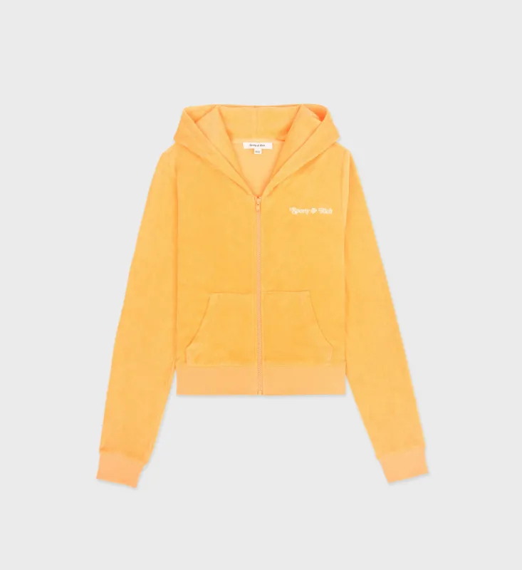 NY Tennis Club Terry Zip Hoodie - Saffron/White sold by Sporty and Rich