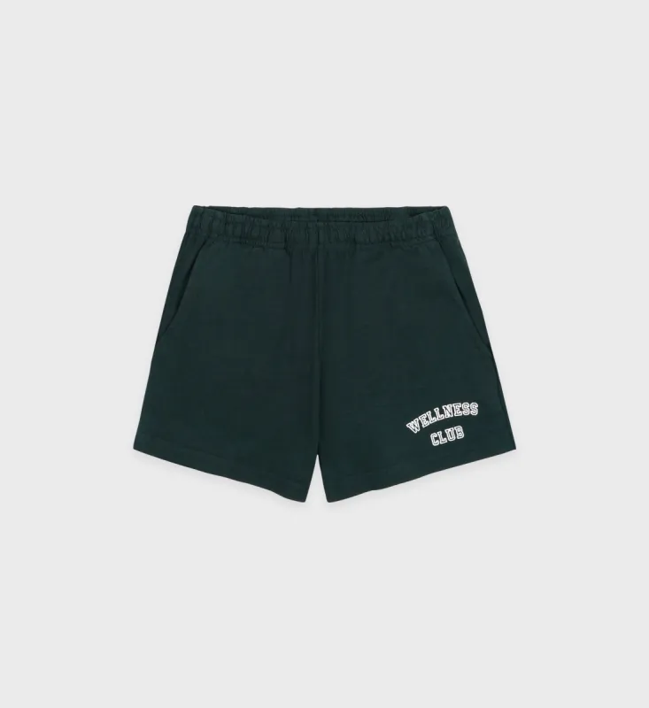 Wellness Club Flocked Disco Short - Forest/White sold by Sporty and Rich