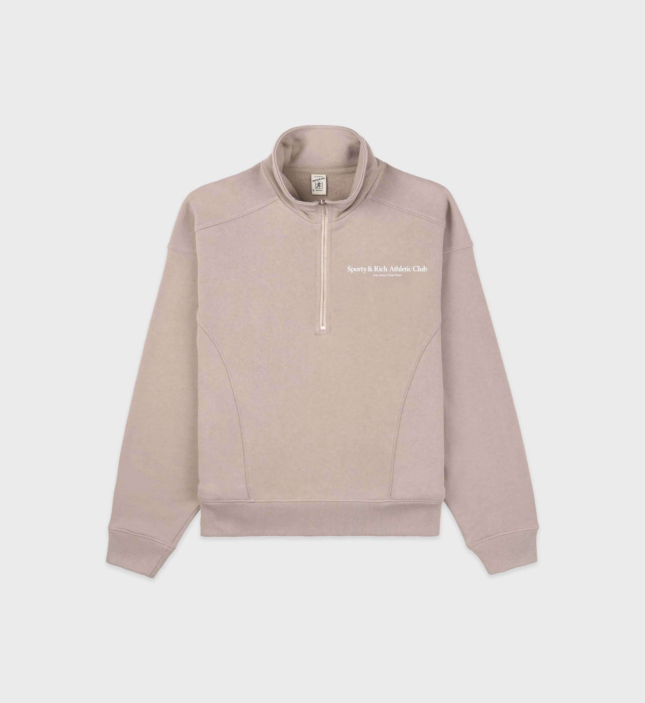 Athletic Club Quarter Zip - Elephant/White sold by Sporty and Rich