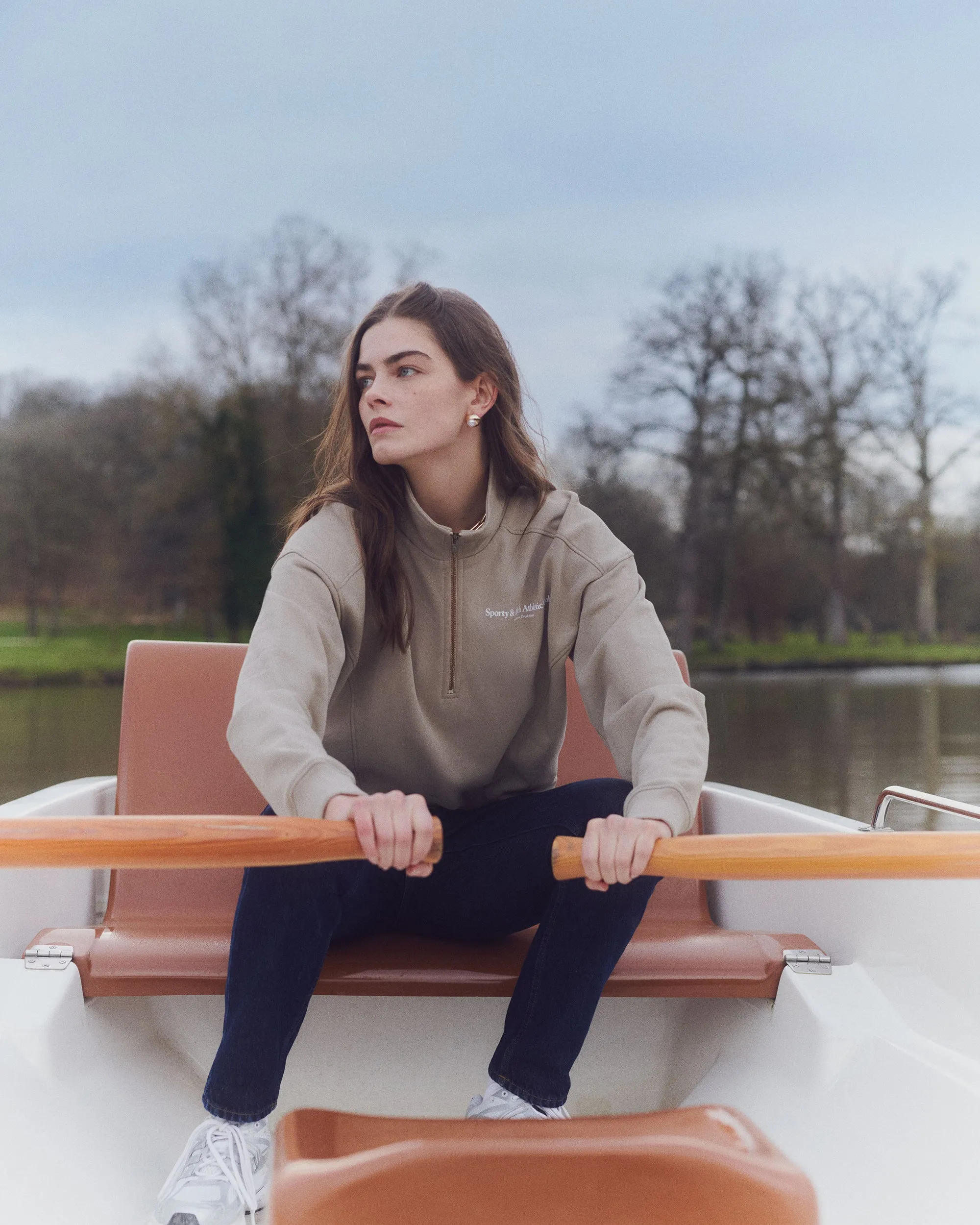 Athletic Club Quarter Zip - Elephant/White sold by Sporty and Rich product image thumbnail 5