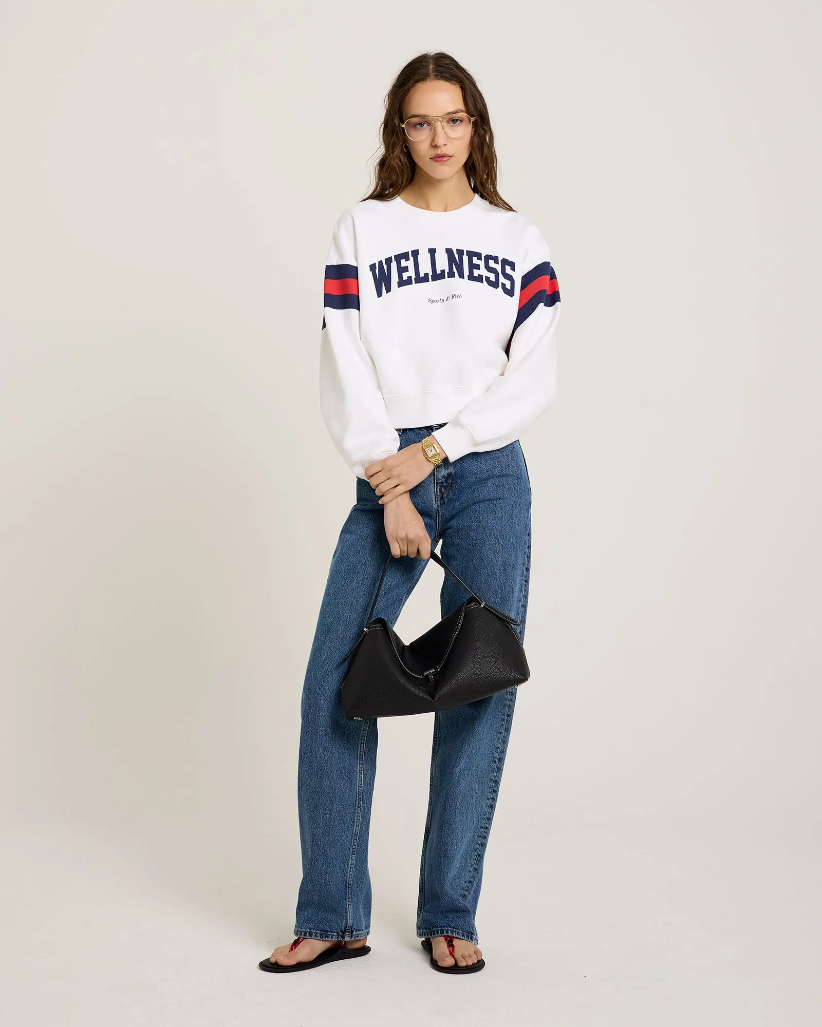 Wellness Ivy Rugby Crewneck - White/Navy/Red sold by Sporty and Rich product image thumbnail 3