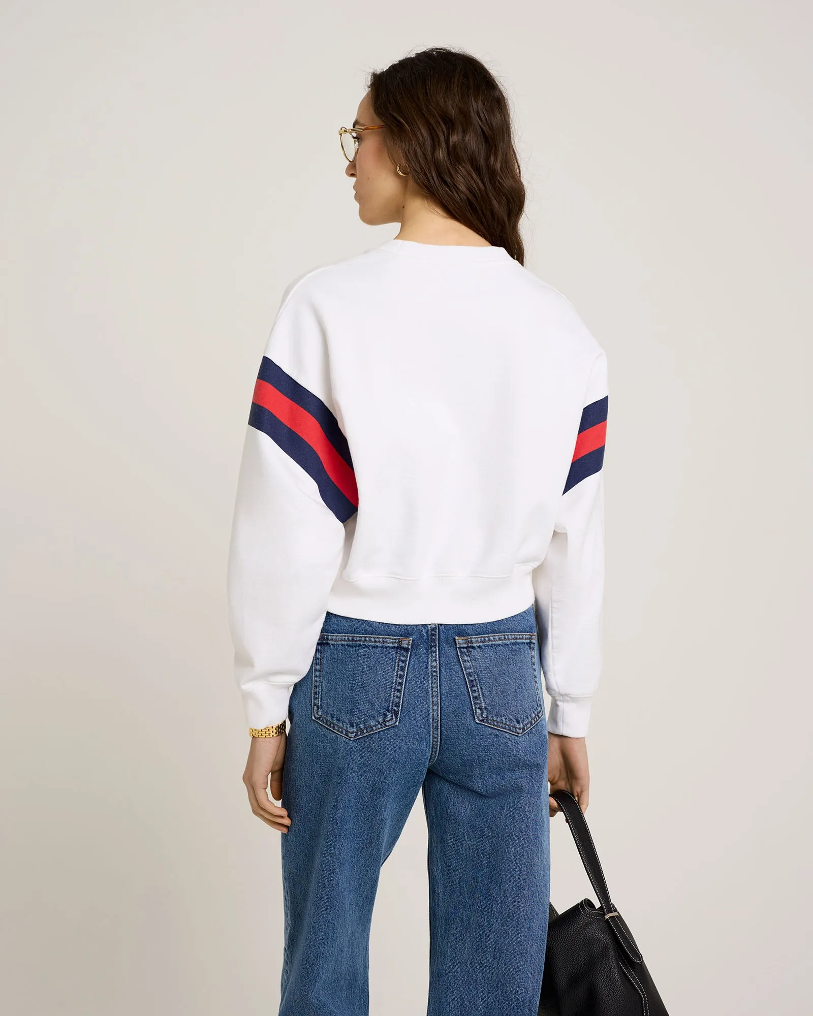Wellness Ivy Rugby Crewneck - White/Navy/Red sold by Sporty and Rich product image thumbnail 5