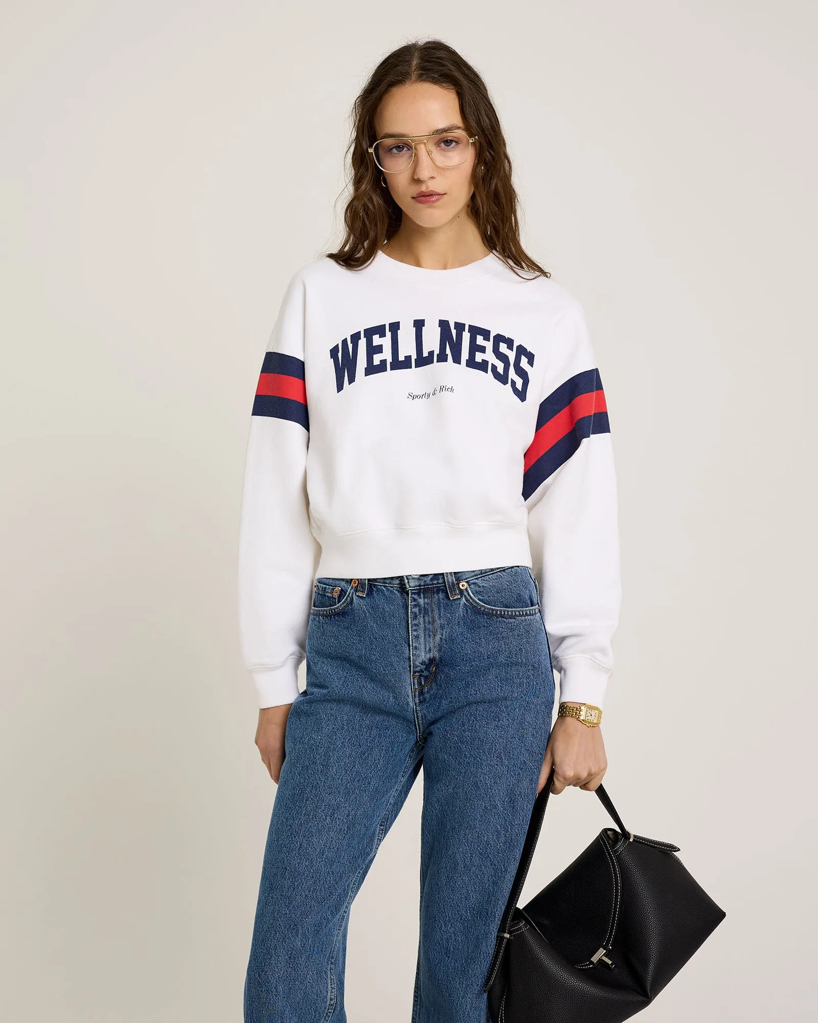 Wellness Ivy Rugby Crewneck - White/Navy/Red sold by Sporty and Rich product image thumbnail 4
