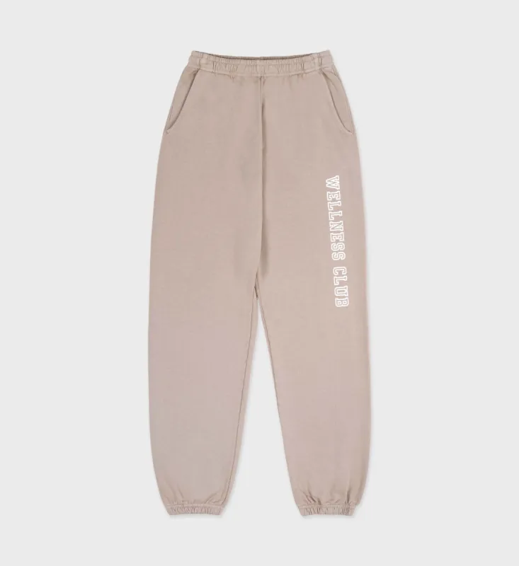 Wellness Club Flocked Sweatpant - Elephant/White sold by Sporty and Rich