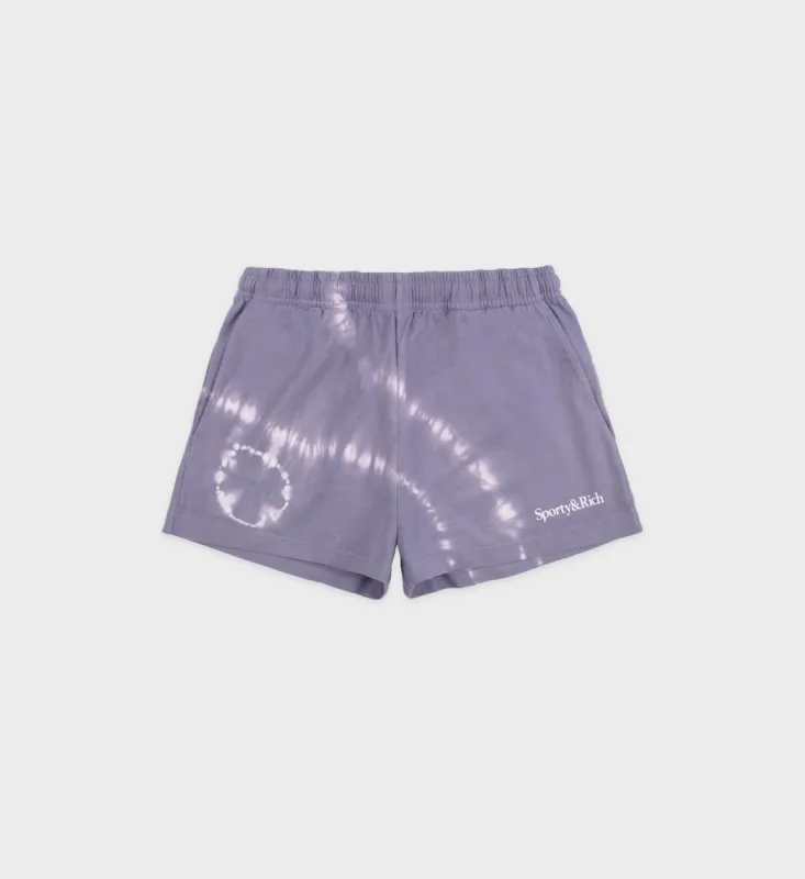 Serif Logo Disco Short - Easter Egg Tie Dye sold by Sporty and Rich