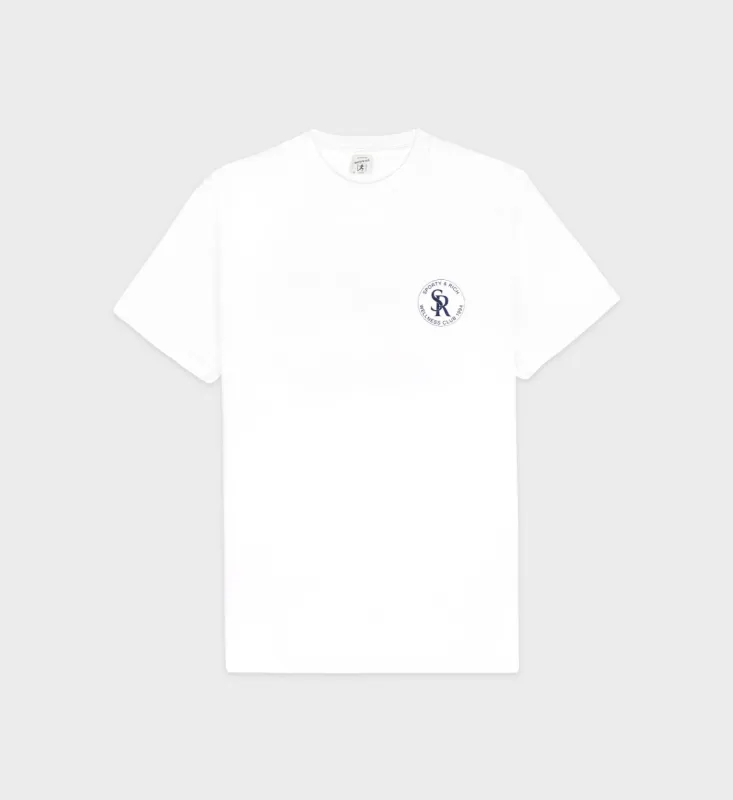 S&R T-Shirt - White/Navy sold by Sporty and Rich