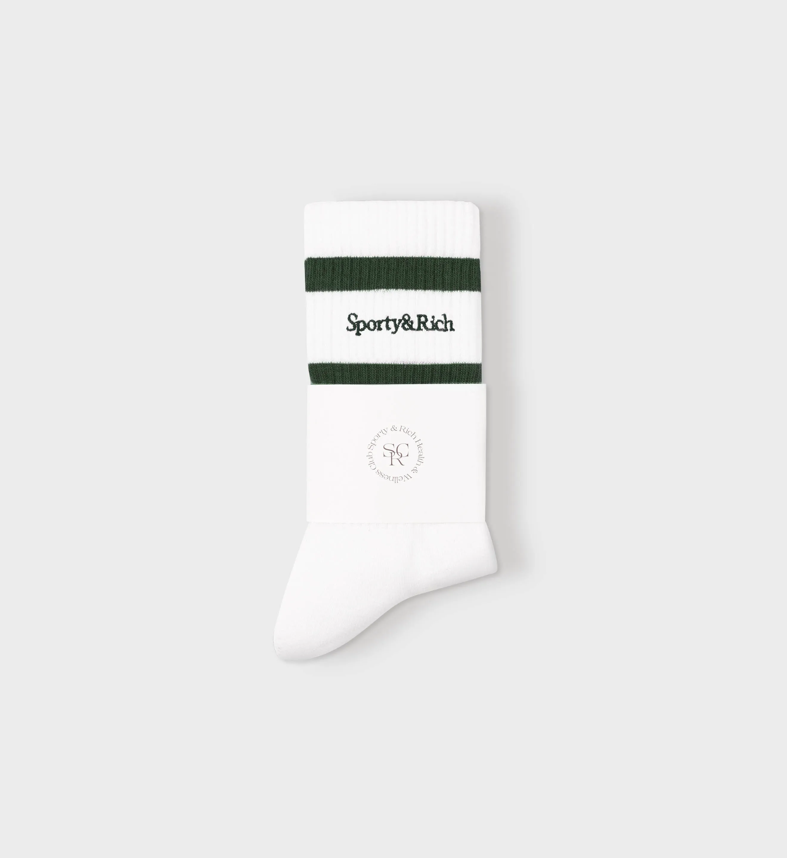 Serif Logo Socks - White/Forest sold by Sporty and Rich product image thumbnail 2
