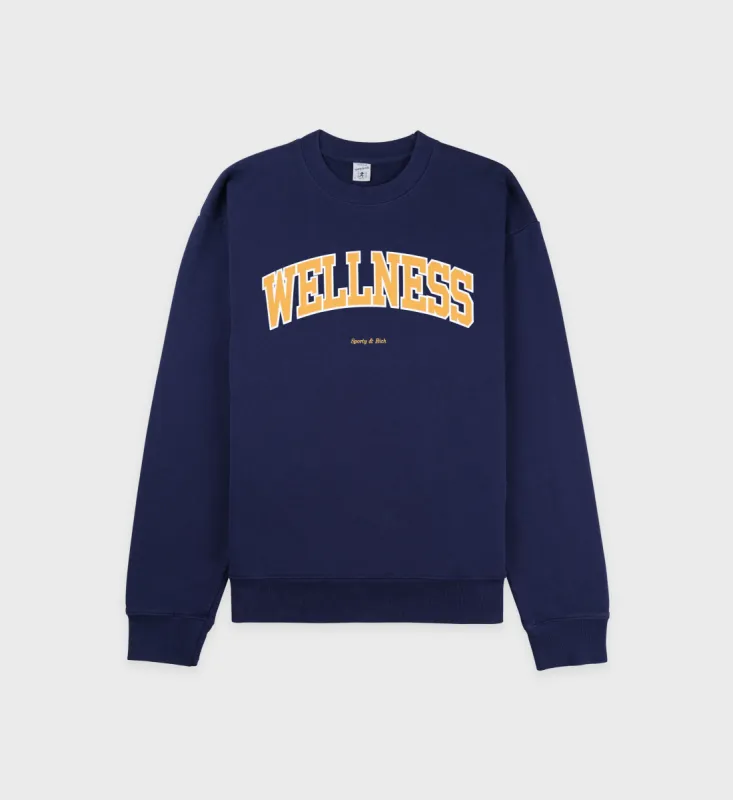Wellness Ivy Crewneck - Navy/Gold sold by Sporty and Rich
