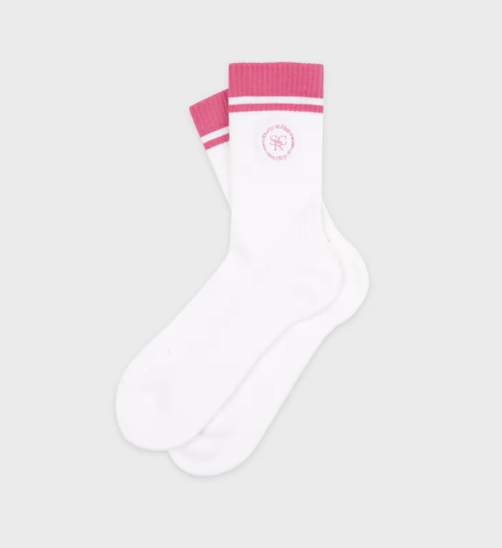 SRHWC Socks - White/Cotton Candy sold by Sporty and Rich