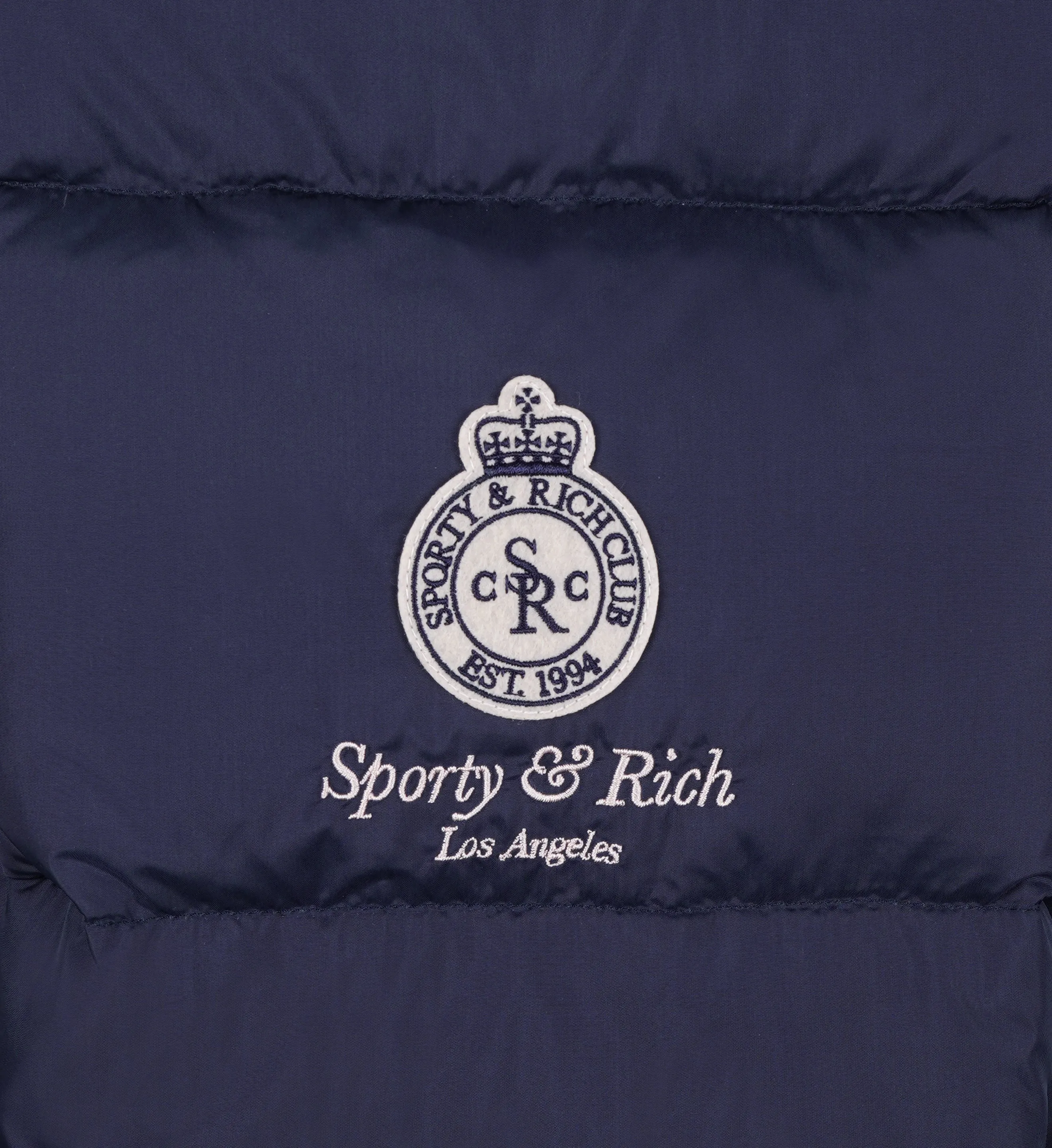 Crown L.A. Puffer Vest - Navy sold by Sporty and Rich product image thumbnail 3