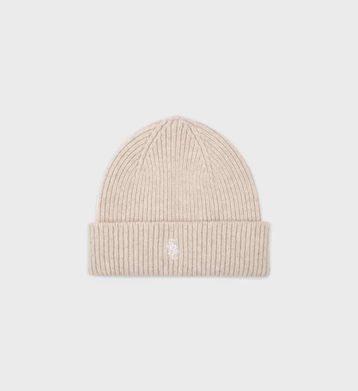 SRC Wool Beanie - Beige/White sold by Sporty and Rich