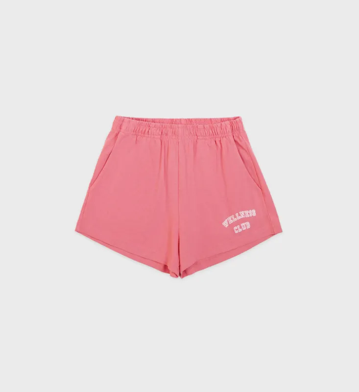 Wellness Club Flocked Disco Short - Dahlia sold by Sporty and Rich