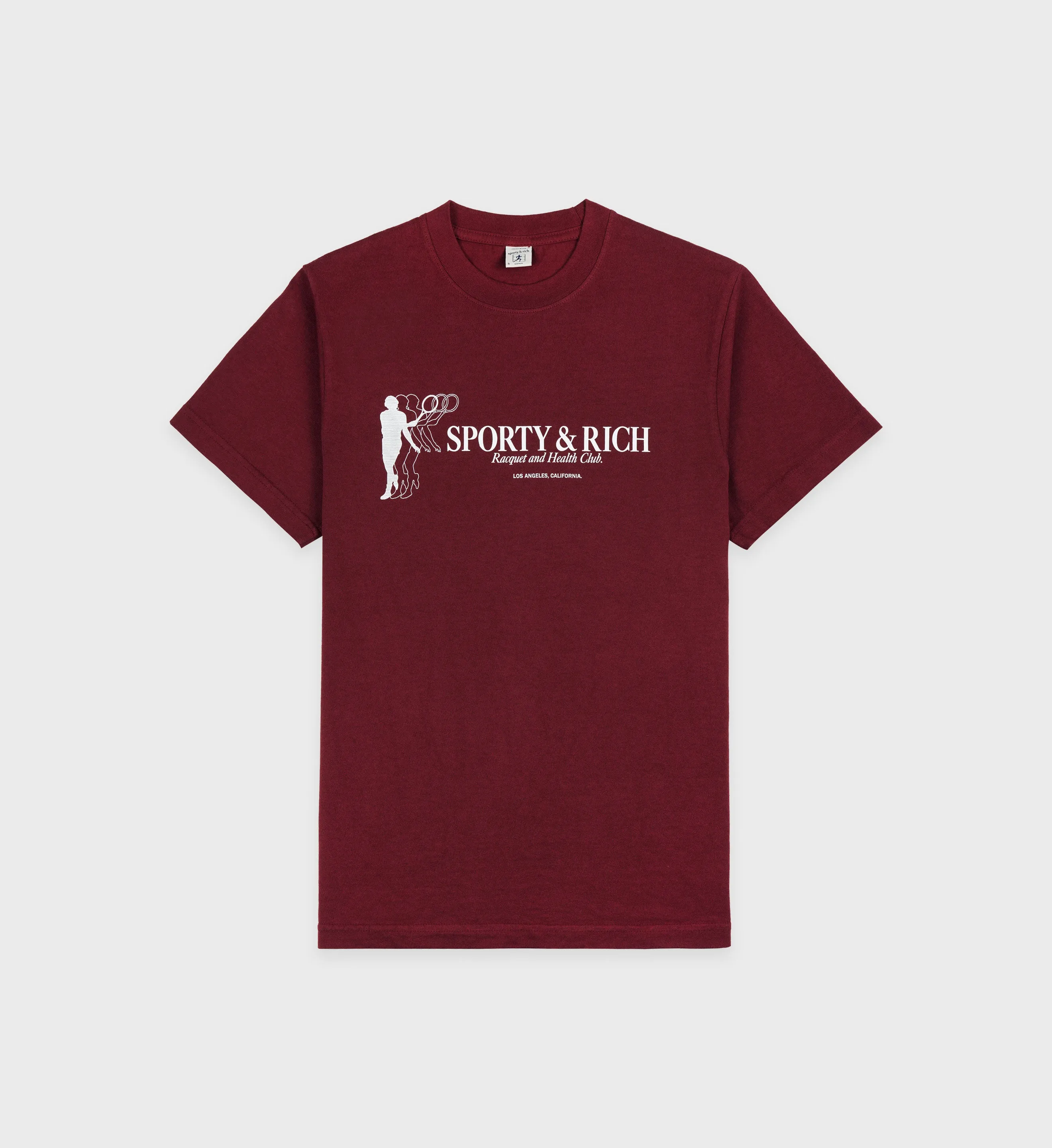 Tennis Club T-Shirt - Merlot/White sold by Sporty and Rich