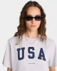 USA T-Shirt - Heather Gray/Navy/ White sold by Sporty and Rich