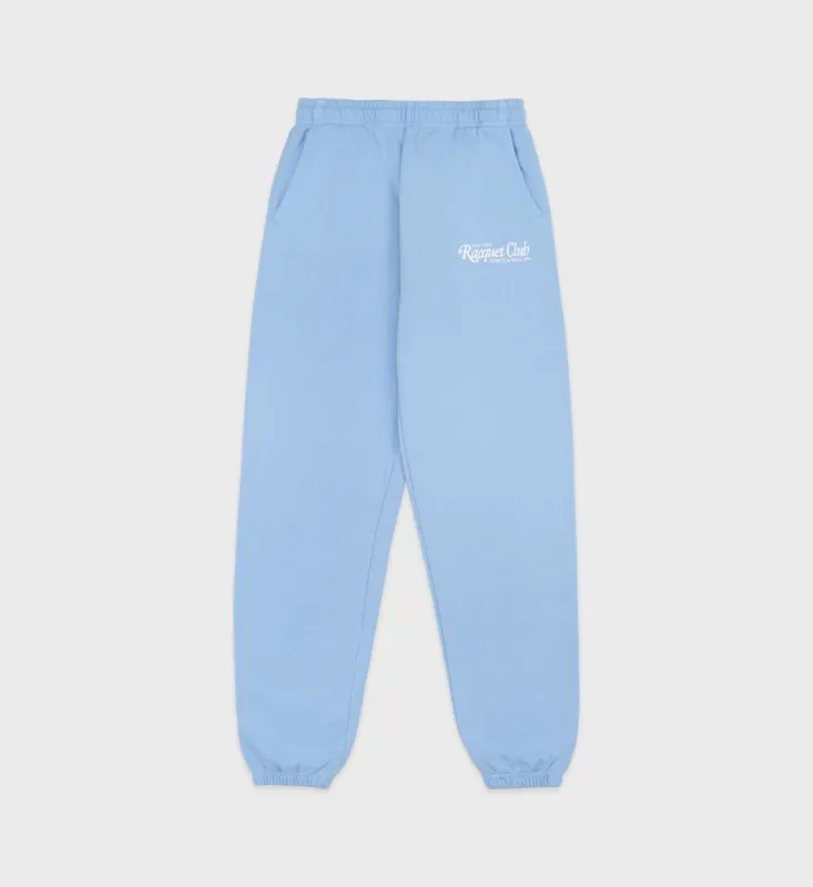 94 Racquet Club Sweatpant - Sky Blue/White sold by Sporty and Rich