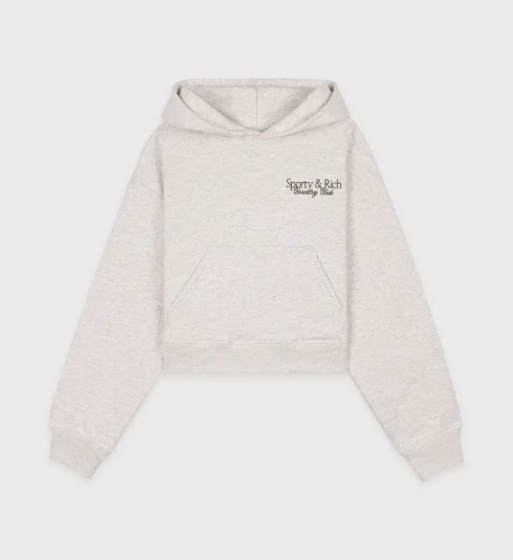 SR Country Club Cropped Hoodie - Heather Gray/Forest sold by Sporty and Rich