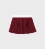 Classic Logo Pleated Skirt - Merlot/White sold by Sporty and Rich