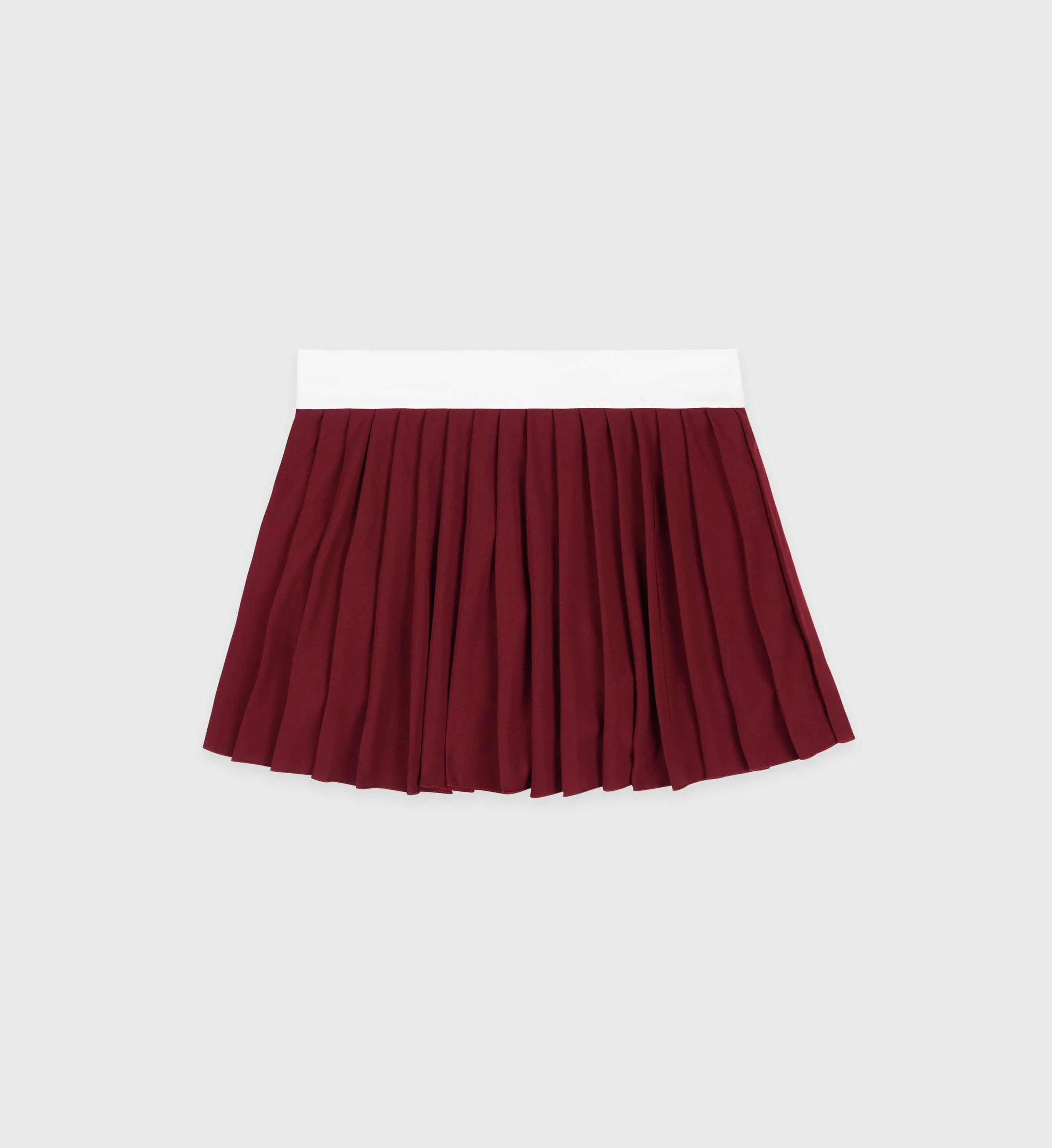 Classic Logo Pleated Skirt - Merlot/White sold by Sporty and Rich product image thumbnail 2