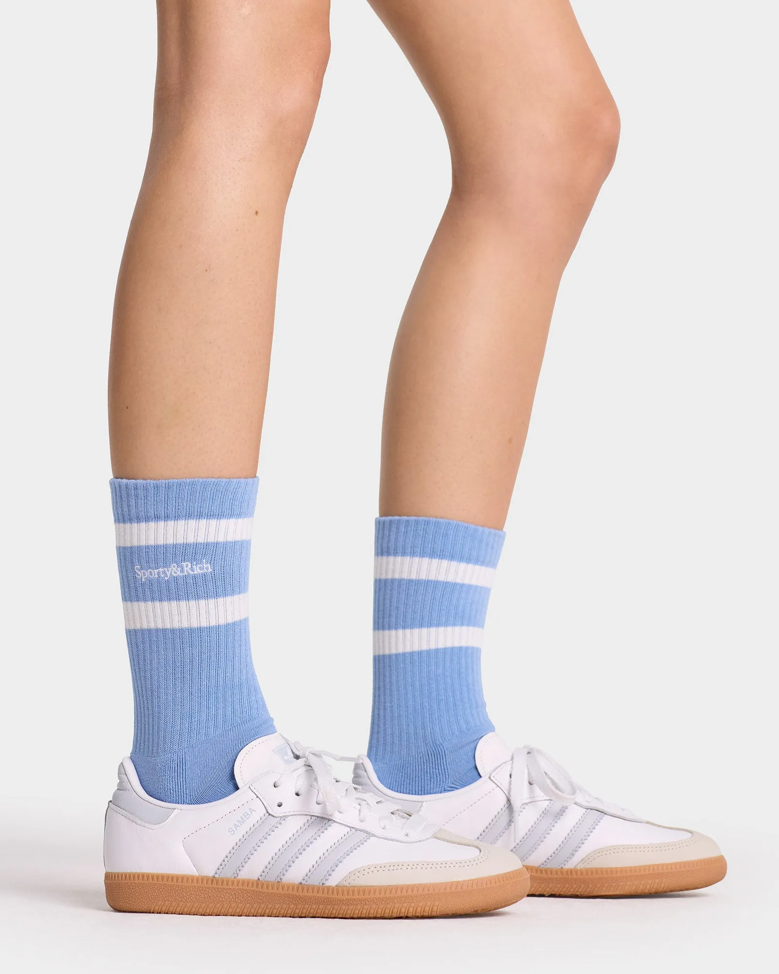 Serif Logo Socks - Sky Blue/White sold by Sporty and Rich product image thumbnail 4