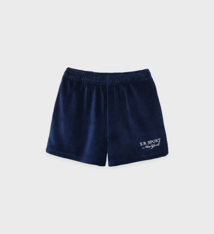 SR Sport Velour Short - Navy sold by Sporty and Rich