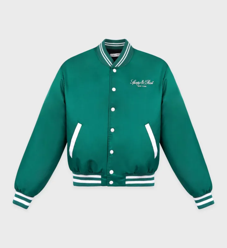 Wellness Boucle Varsity Jacket - Alpine/White sold by Sporty and Rich