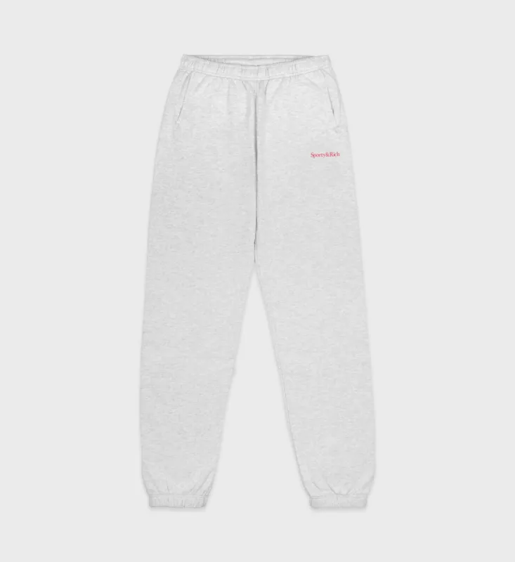 Serif Logo Sweatpant - Heather Gray sold by Sporty and Rich
