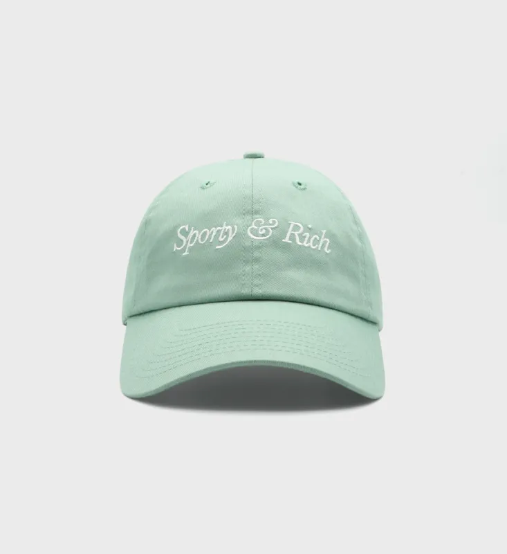 Italic Logo Hat - Jade/White sold by Sporty and Rich