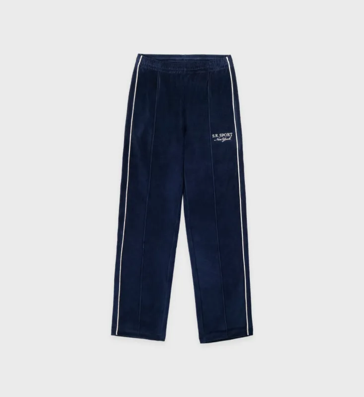 SR Sport Velour Track Pant - Navy sold by Sporty and Rich