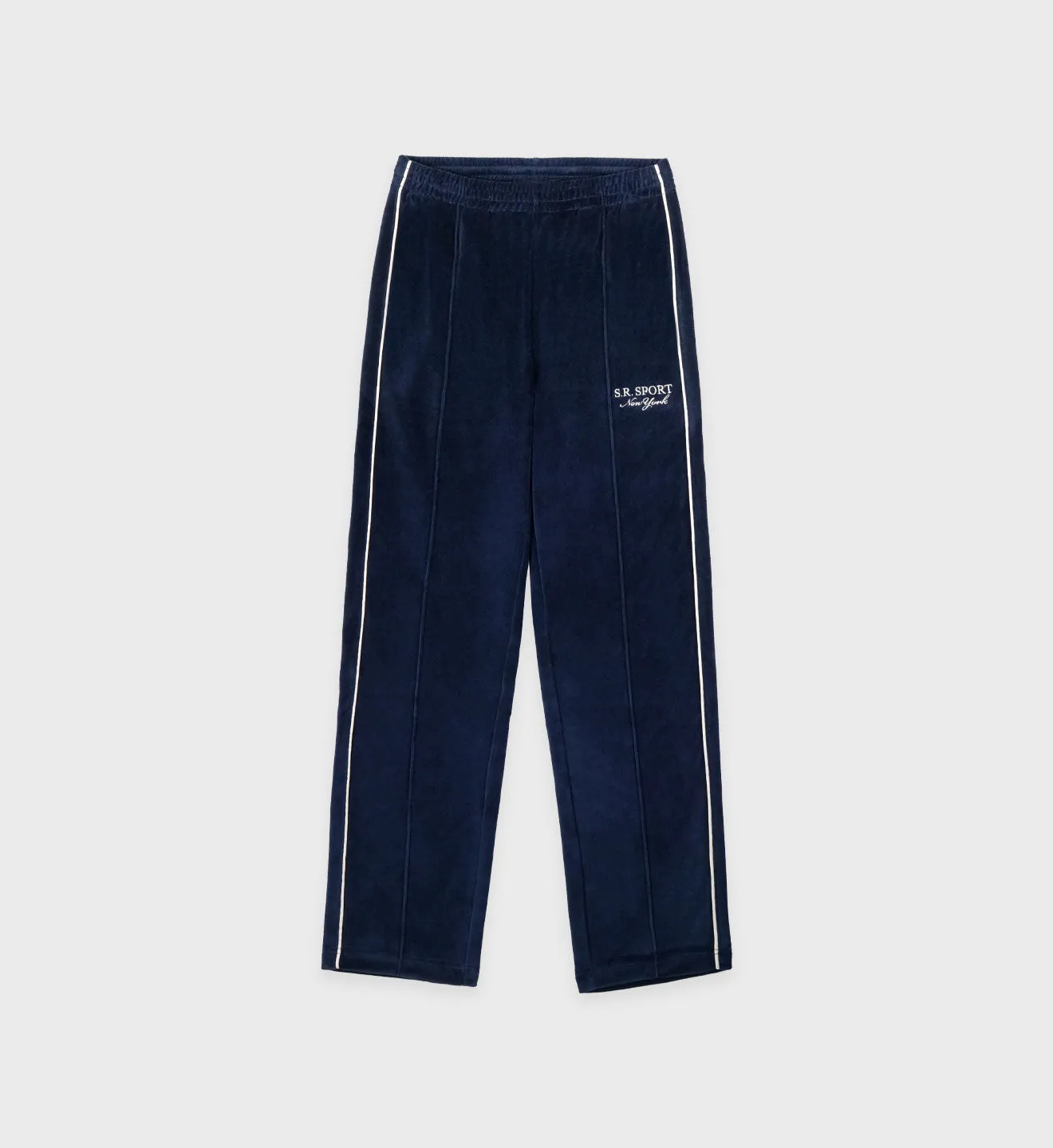 SR Sport Velour Track Pant - Navy sold by Sporty and Rich
