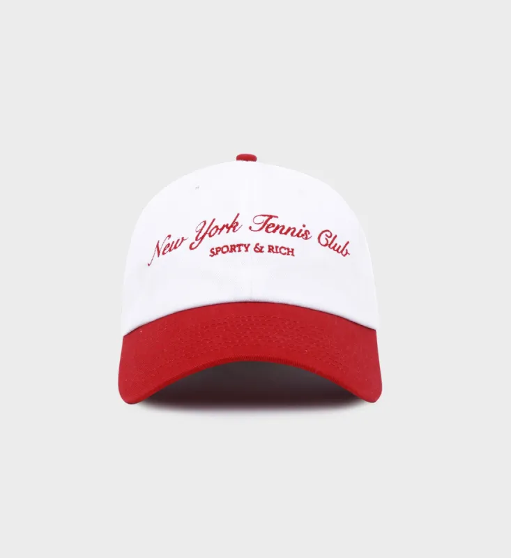 NY Tennis Club Hat - White/Red sold by Sporty and Rich