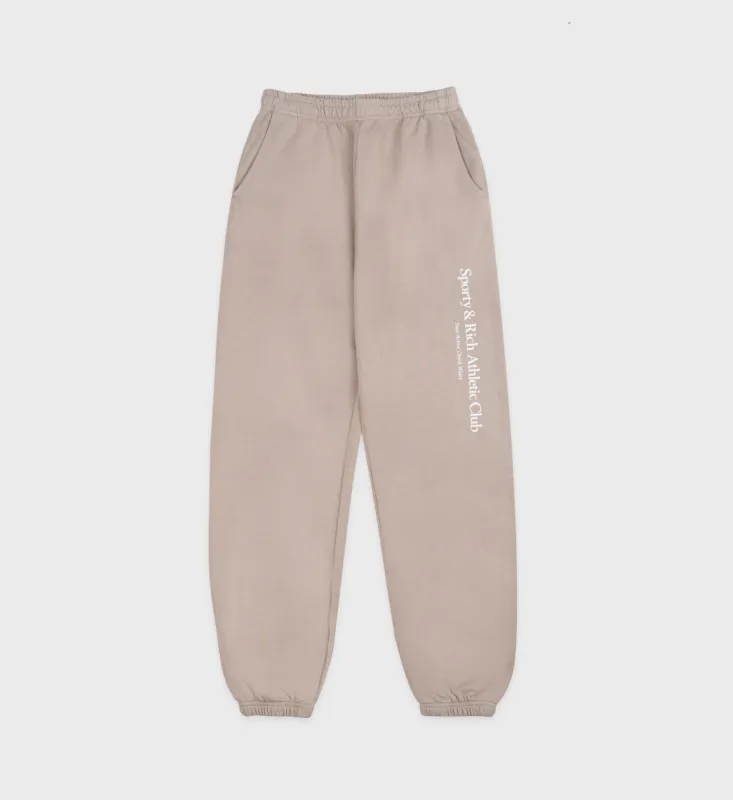 Athletic Club Sweatpant - Elephant/White sold by Sporty and Rich