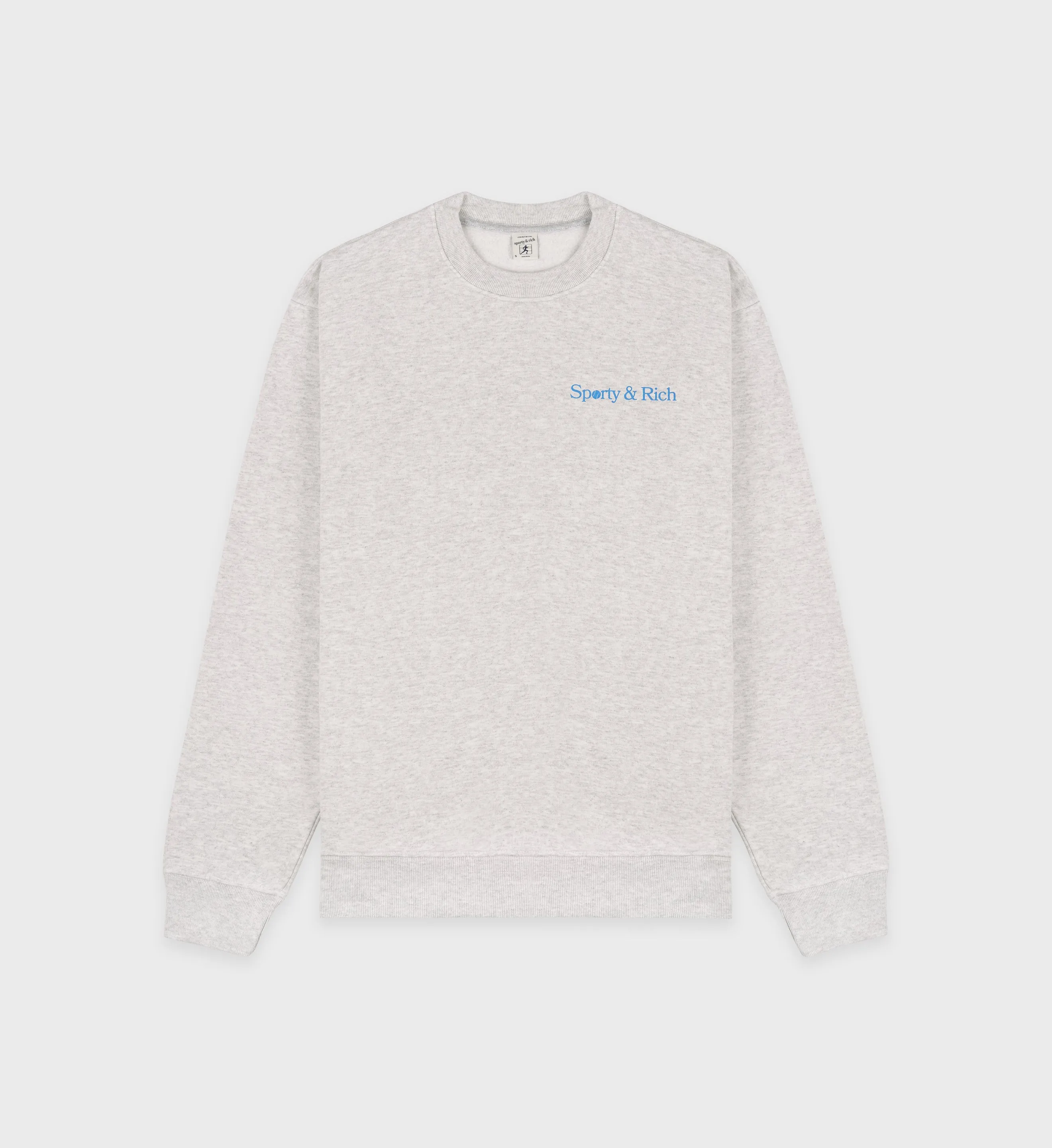 LA Racquet Club Crewneck - Heather Gray/Steel Blue sold by Sporty and Rich