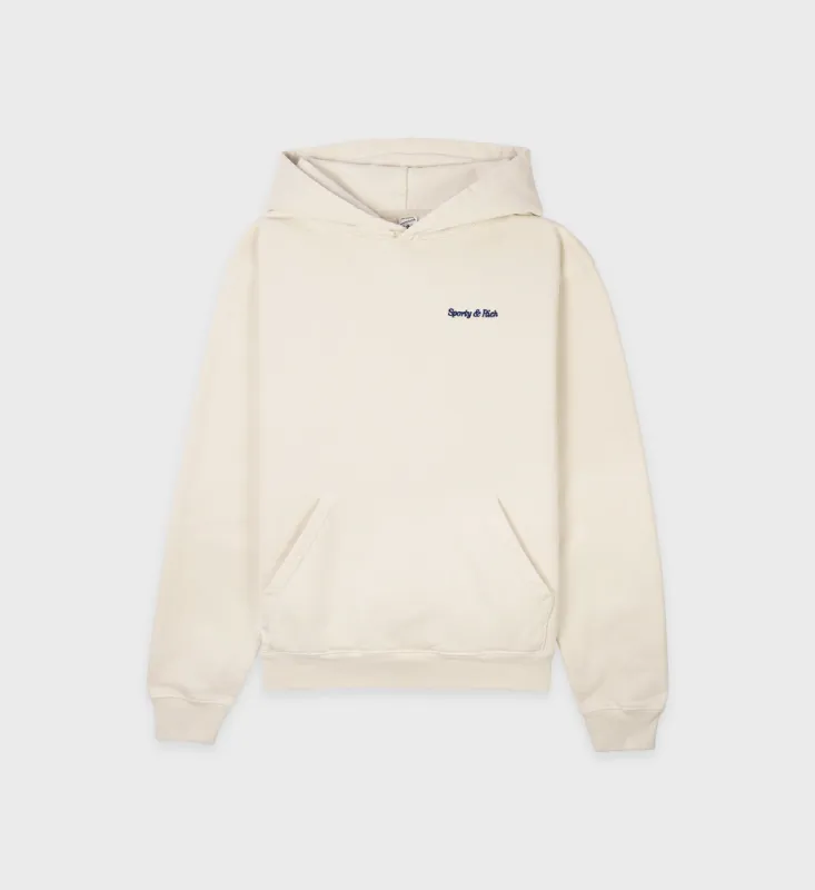 Classic Logo Hoodie - Cream sold by Sporty and Rich