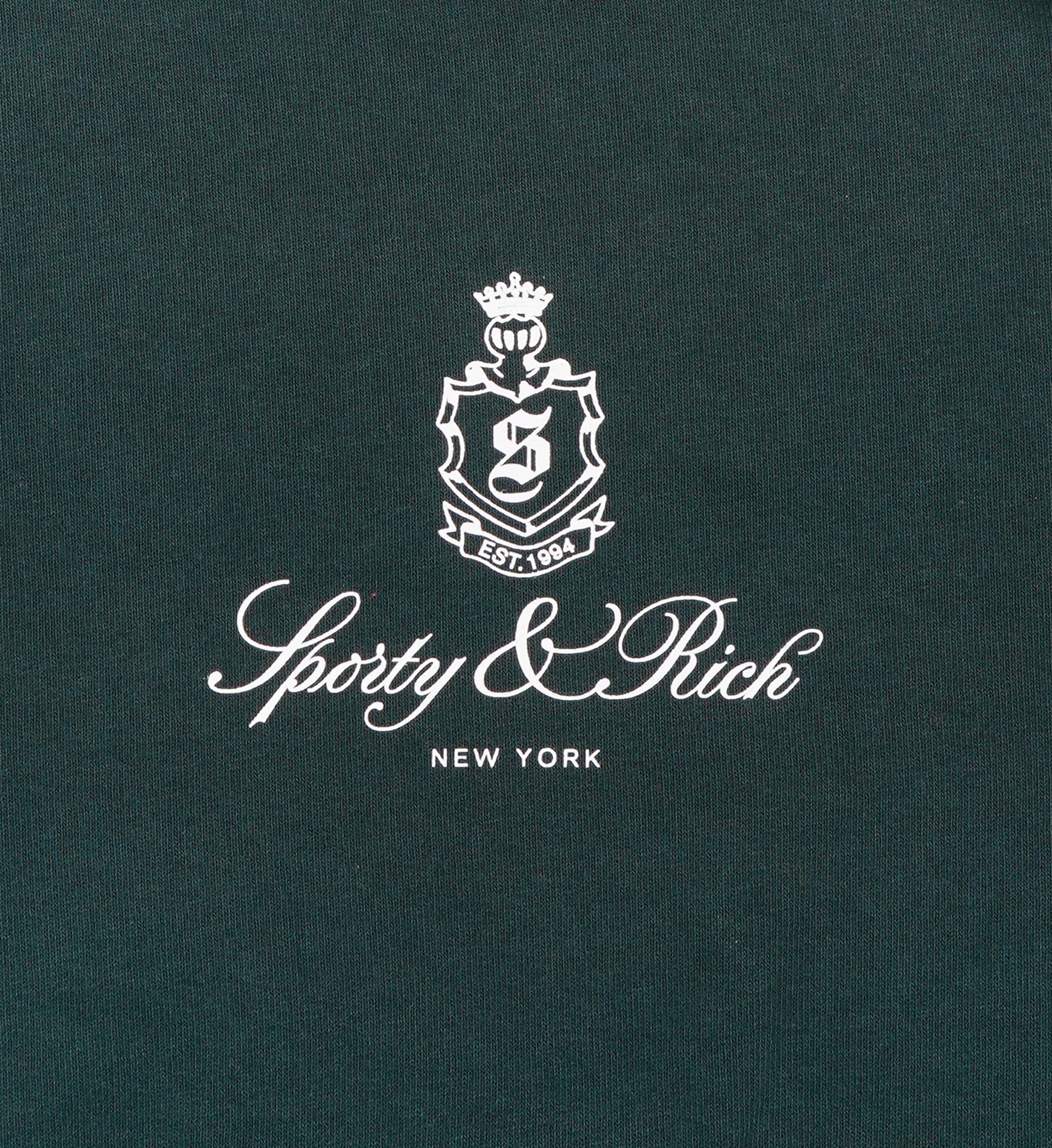 Vendome Cropped Crewneck - Forest/White sold by Sporty and Rich product image thumbnail 3