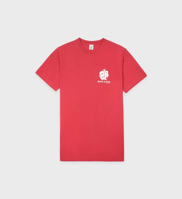 Apple T-Shirt - Red sold by Sporty and Rich