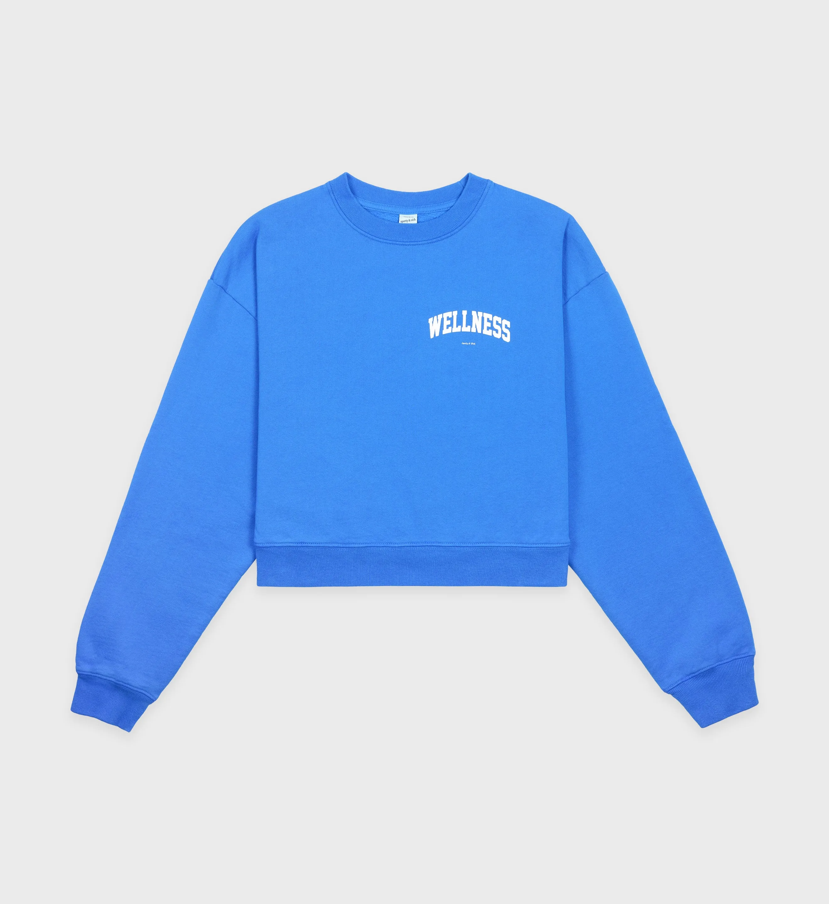 Wellness Ivy Cropped Crewneck - Ocean sold by Sporty and Rich