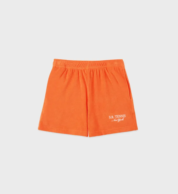 SR Tennis Terry Short - Pomodoro/White sold by Sporty and Rich