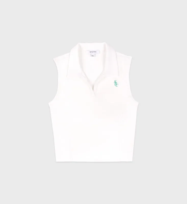 SRC Sports Polo Vest - Coconut/Caribbean sold by Sporty and Rich