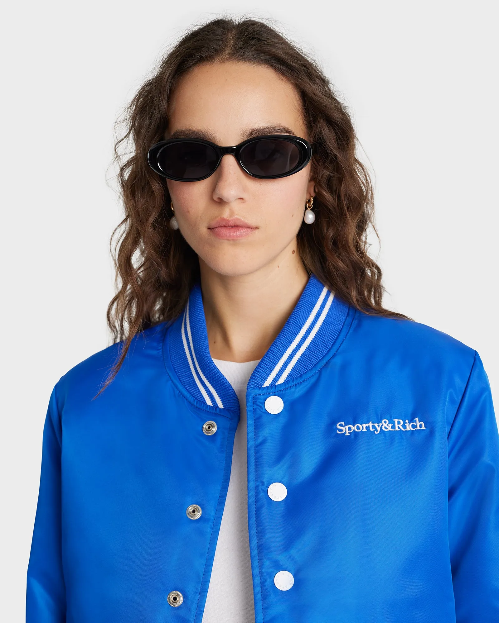 Wellness Club Varsity Jacket - Imperial Blue/White sold by Sporty and Rich product image thumbnail 5
