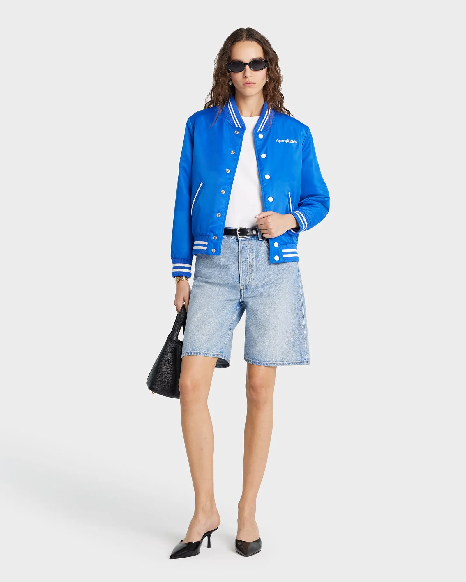 Wellness Club Varsity Jacket - Imperial Blue/White sold by Sporty and Rich product image thumbnail 3