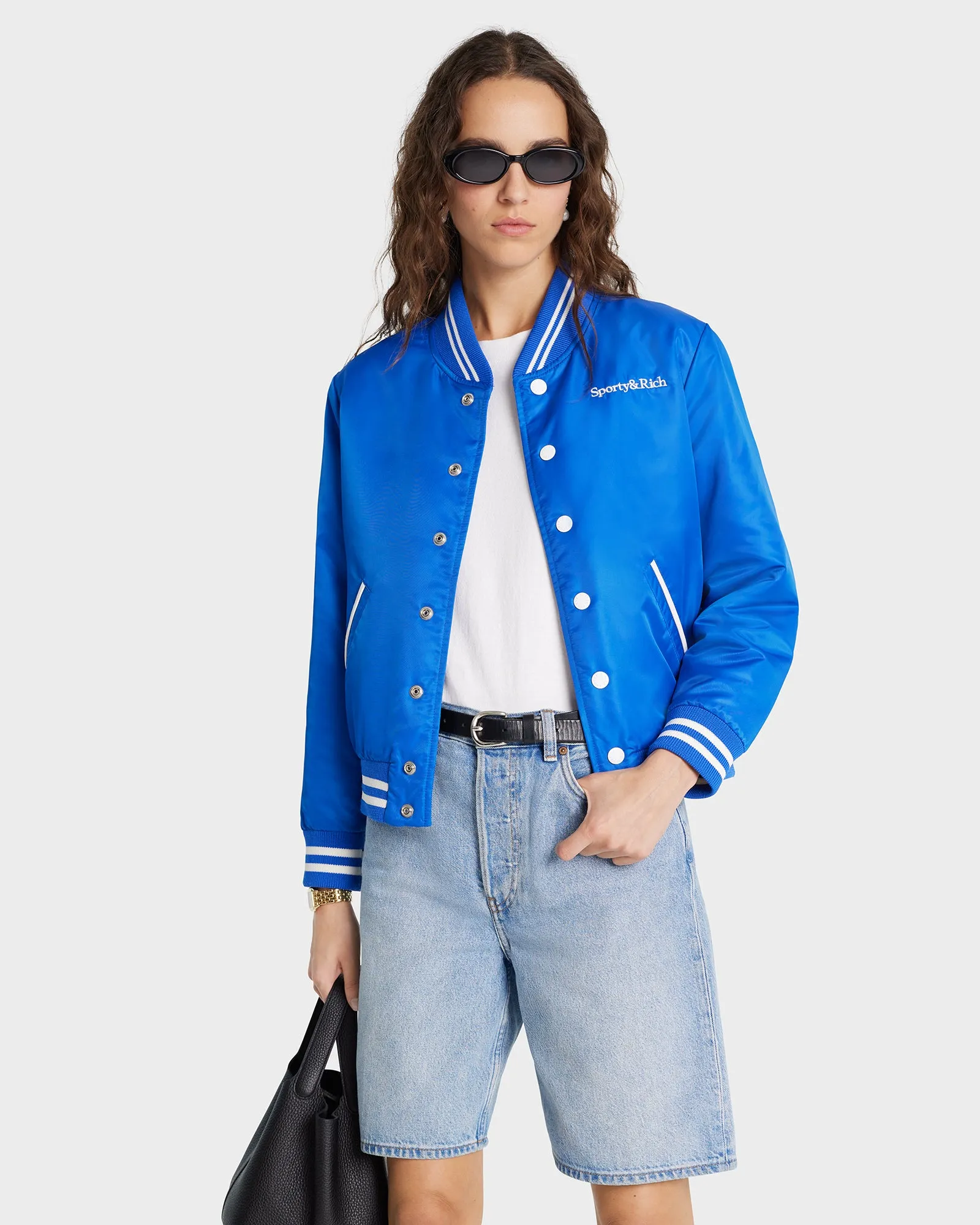 Wellness Club Varsity Jacket - Imperial Blue/White sold by Sporty and Rich product image thumbnail 4