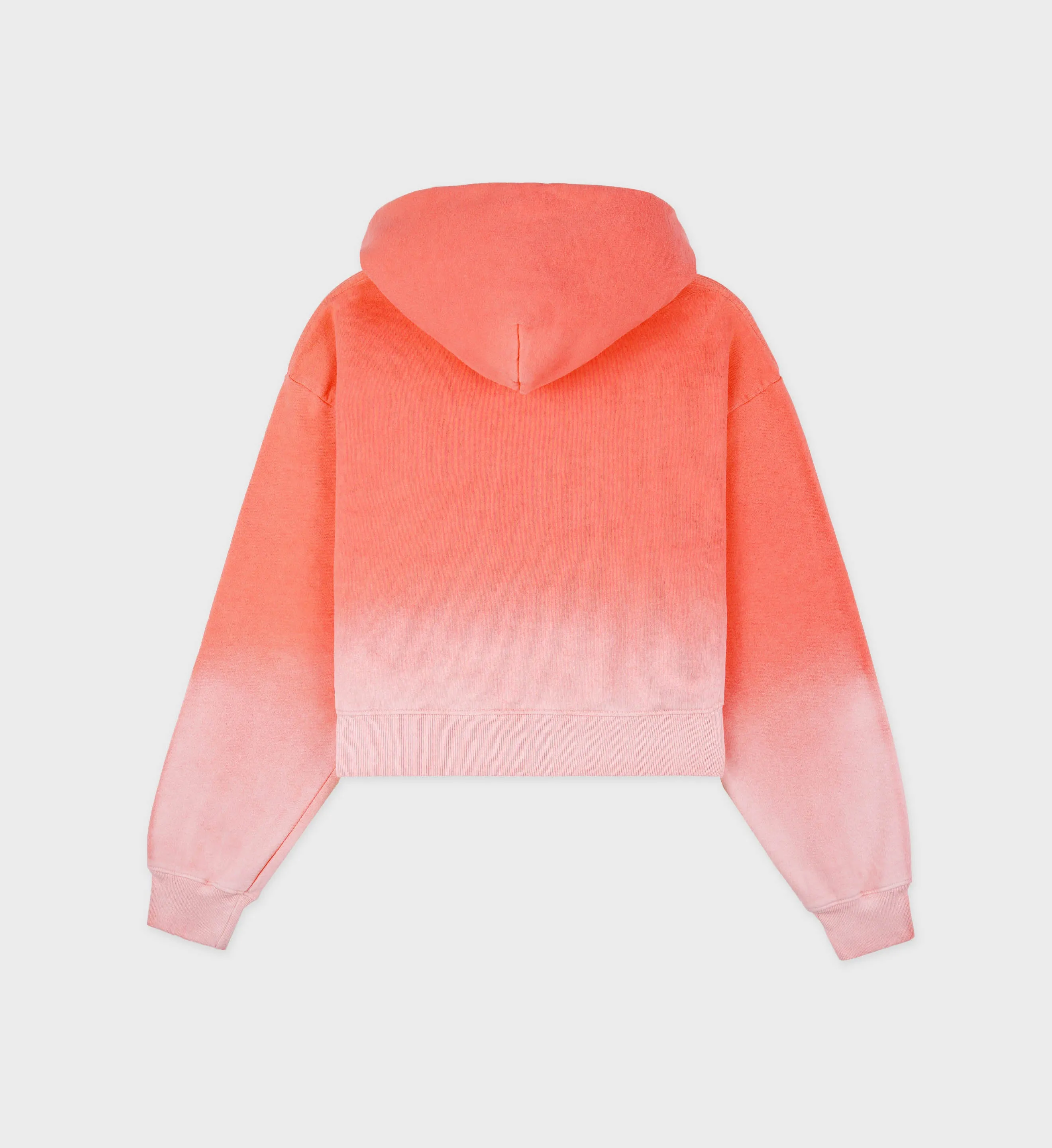 Serif Logo Cropped Hoodie - Dip Dye Pink/White sold by Sporty and Rich product image thumbnail 2