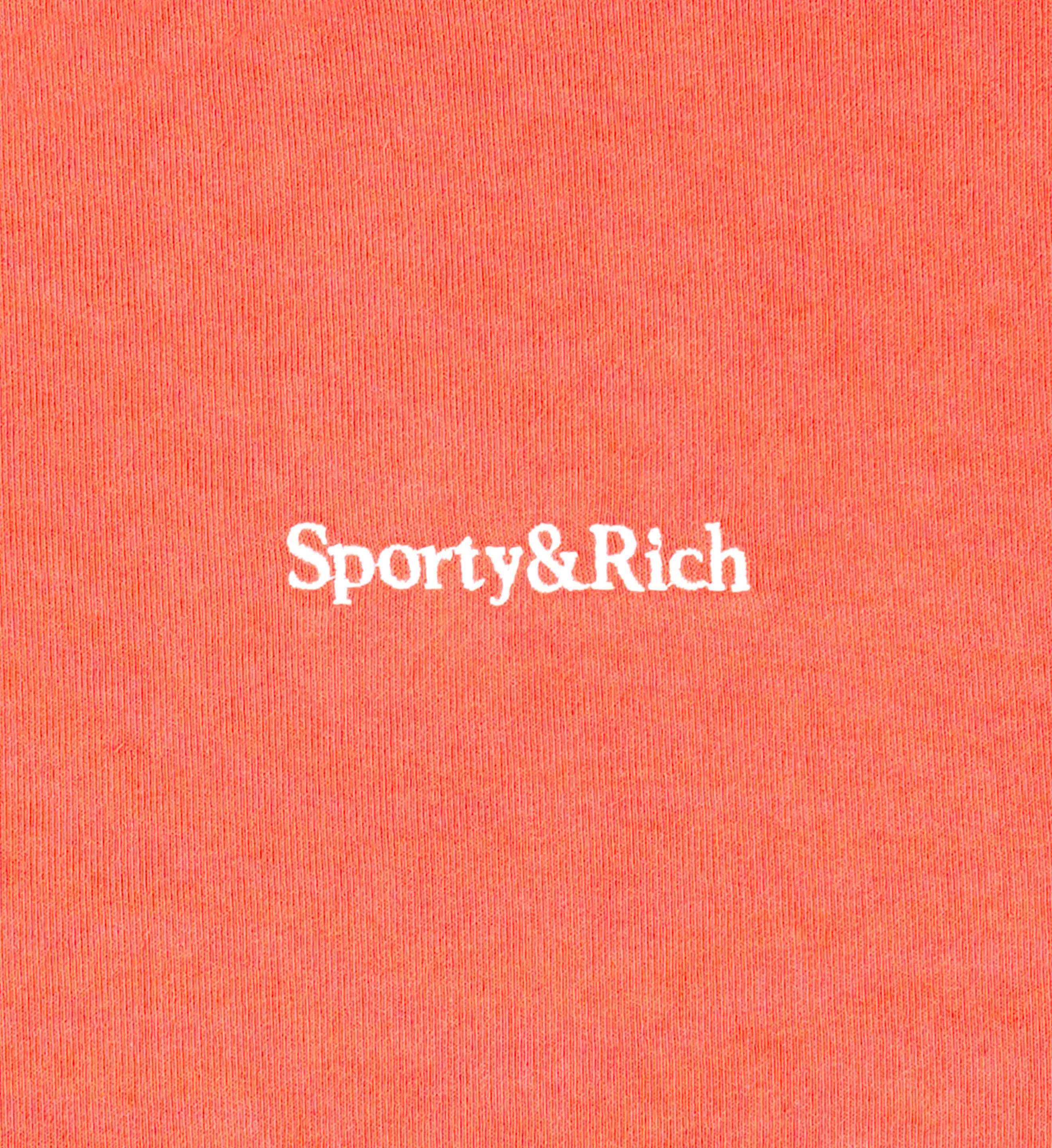 Serif Logo Cropped Hoodie - Dip Dye Pink/White sold by Sporty and Rich product image thumbnail 3
