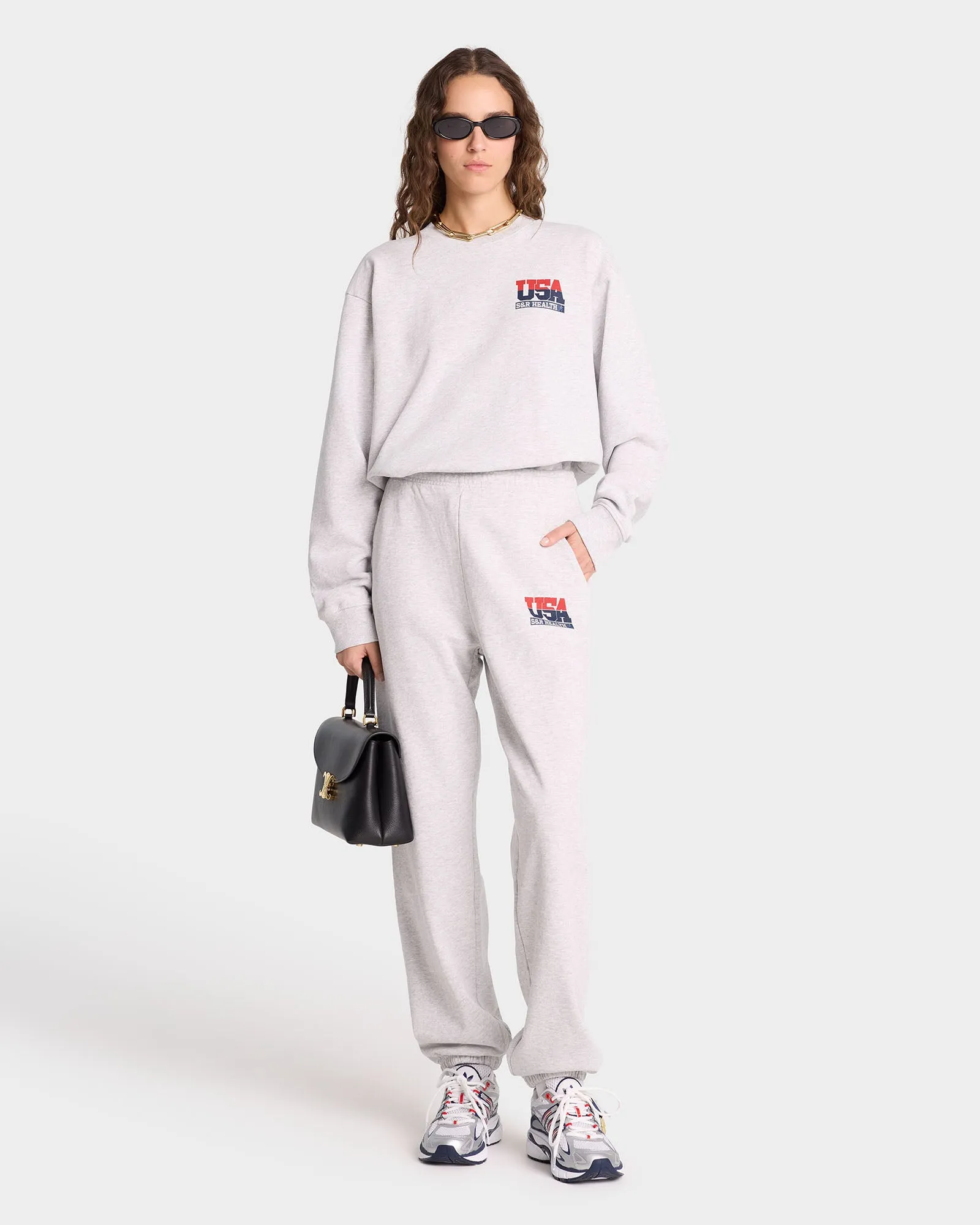 USA Sweatpant - Heather Gray/Navy/Sports Red sold by Sporty and Rich product image thumbnail 3