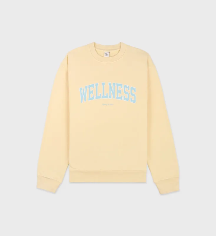 Wellness Ivy Crewneck - Almond/H2O sold by Sporty and Rich