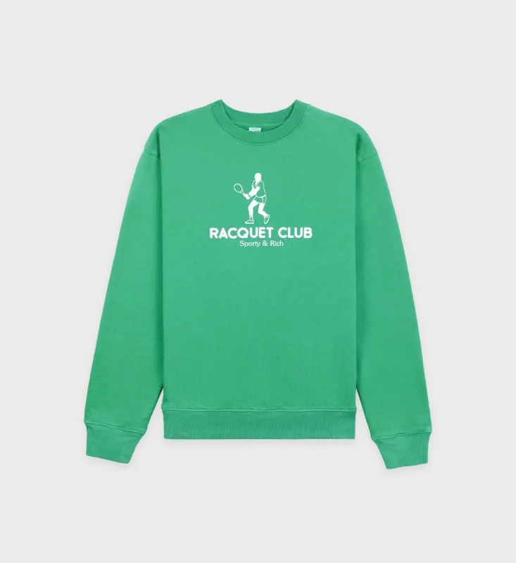 Racquet Club Crewneck - Grass sold by Sporty and Rich