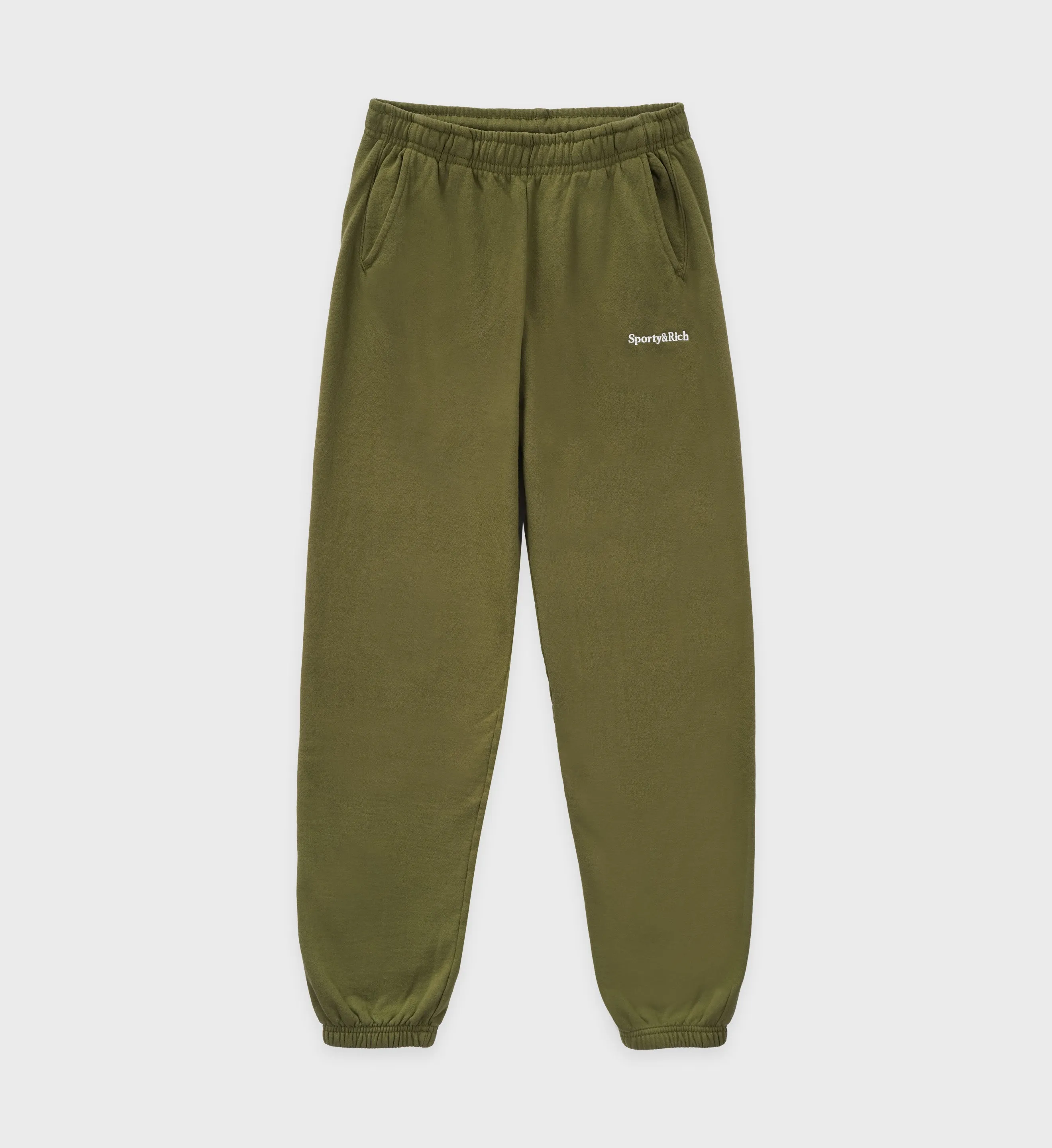 Serif Logo Sweatpant - Army sold by Sporty and Rich