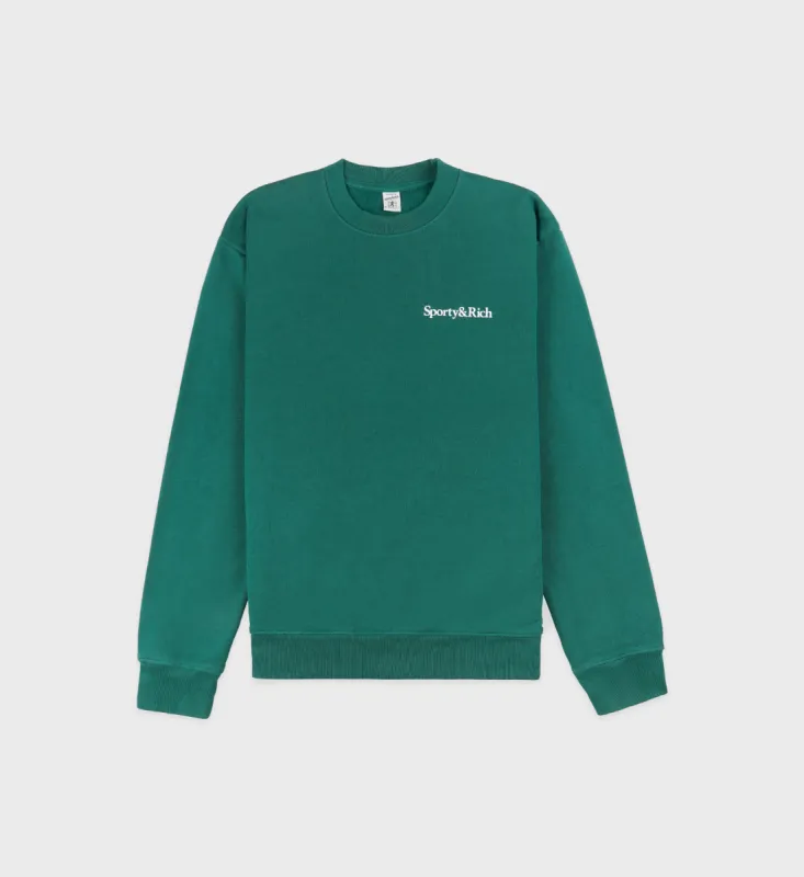 Health Is Wealth Crewneck - Alpine/White sold by Sporty and Rich