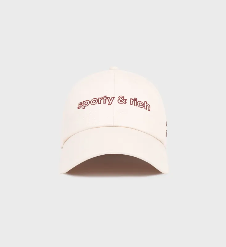 Stay Active Hat - Cream/Merlot sold by Sporty and Rich